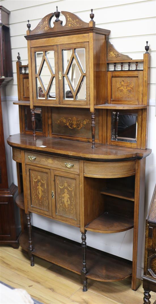 An Edwardian inlaid rosewood chiffonier W.102cm